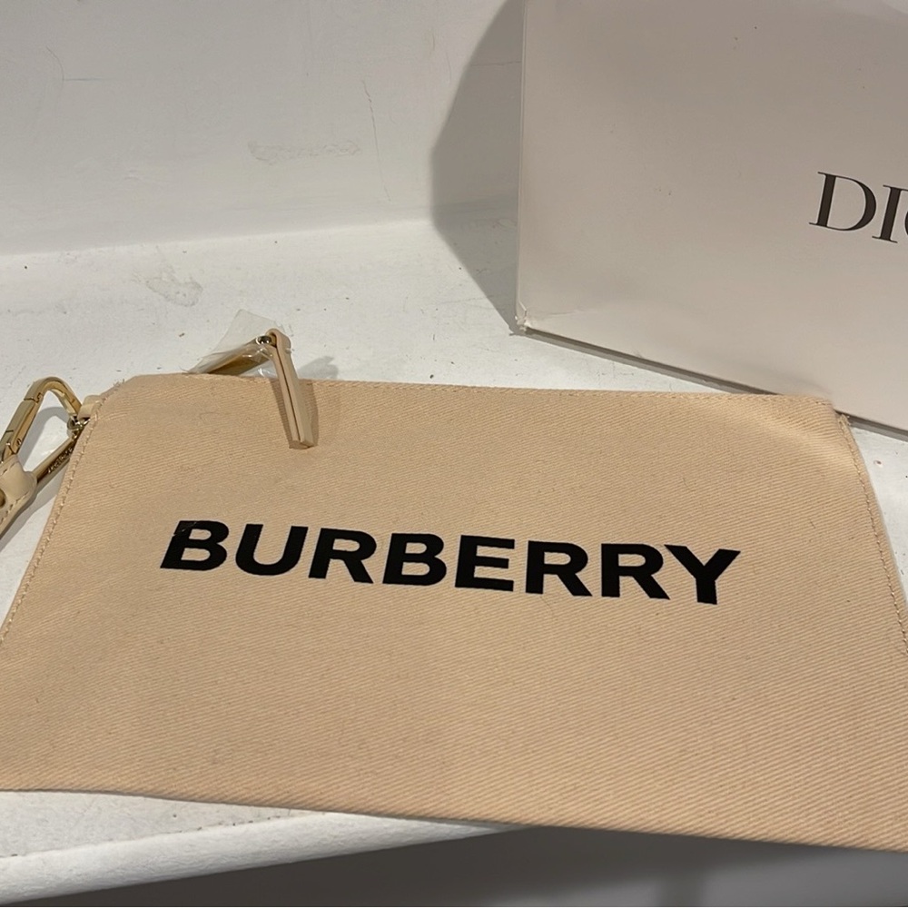 Burberry Beige Canvas Pouch